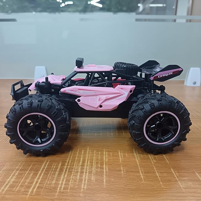 Carox Remote Control Car, 2.4GHz 25KM/H High Speed RC Car, 1:16 Off-Road Monster Truck with LED Lights and 1800mAh Rechargeable Battery – Ideal Gift for Boys 6+