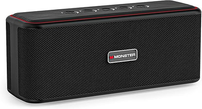 Monster Shock Plus Bluetooth Speaker, Portable Speaker with 30W Loud Stereo Sound, Bluetooth 5.4, TWS Pairing, 15H Playtime, Support AUX/TF Card, IPX6 Waterproof Wireless Speakers for Outdoor, Party