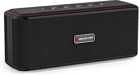 Monster Shock Plus Bluetooth Speaker, Portable Speaker with 30W Loud Stereo Sound, Bluetooth 5.4, TWS Pairing, 15H Playtime, Support AUX/TF Card, IPX6 Waterproof Wireless Speakers for Outdoor, Party