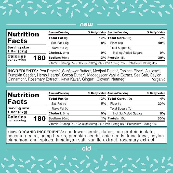 Feel Vegan Protein Bars | Vanilla Spice | Keto | Gluten Free | Organic | Kava | 15g Protein | Low Carb | Dairy Free | Grain Free | Soy Free | Nut Free | Low Sugar | Non GMO - 10 Pack