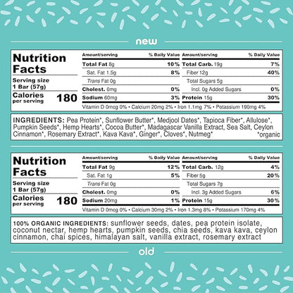 Feel Vegan Protein Bars | Vanilla Spice | Keto | Gluten Free | Organic | Kava | 15g Protein | Low Carb | Dairy Free | Grain Free | Soy Free | Nut Free | Low Sugar | Non GMO - 10 Pack