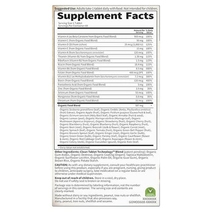 Garden of Life Organics Men's Once Daily Whole Food Multivitamin - 60 Tablets, Vegan Mens Multi for Health & Well-Being, Organic Mens Vitamins & Minerals, Vitamin C, Zinc