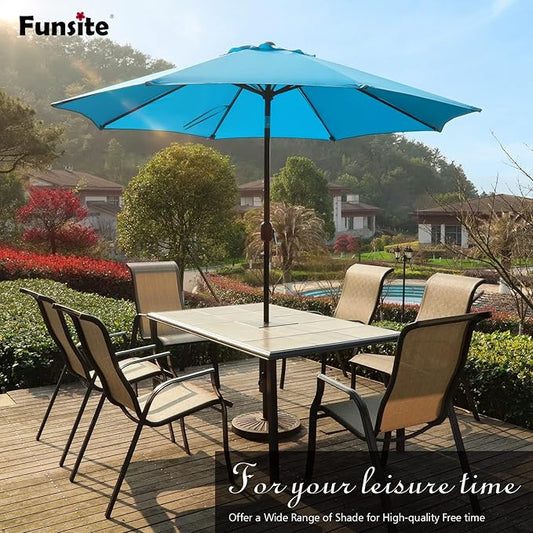 7.5Ft/9Ft Patio Umbrella, UV Protect Pool Umbrella with Heavy Duty Pole,Outdoor Umbrella with Push Botton Tilt & Crank
