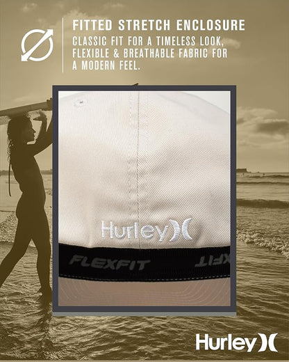 Hurley Mens Baseball Cap - Flexfit Fitted Baseball Caps for Men (Sizes: S-XL)