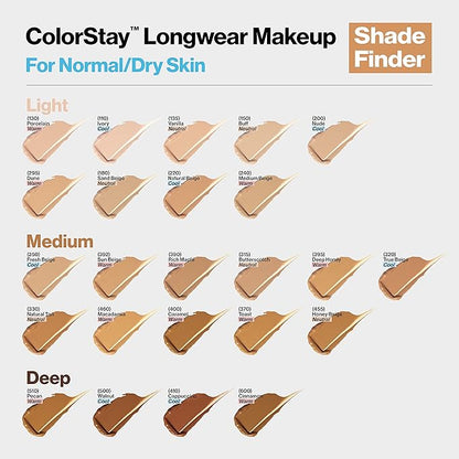 Revlon Liquid Foundation, ColorStay Face Makeup for Normal Medium Beige, 1.0 Oz