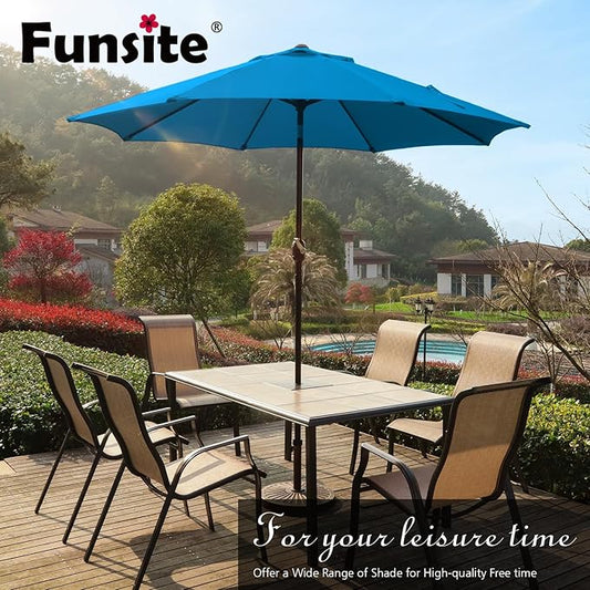 7.5Ft/9Ft Patio Umbrella, UV Protect Pool Umbrella with Heavy Duty Pole,Outdoor Umbrella with Push Botton Tilt & Crank