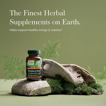 Gaia Herbs Eleuthero Root - Energy, Stamina & Mental Endurance Support - Eleuthero Root (Siberian Ginseng) Adaptogen Herbal Supplement - 60 Vegan Liquid Phyto-Capsules (30-Day Supply)