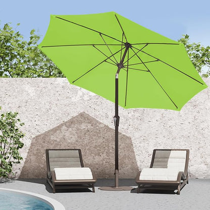 PatioKingdom 9FT Patio Outdoor Umbrella-UPF 50+ Sun Shade with Wind Vent, Push-Button Tilt & Smooth Crank Lift, Rust-Resistant Fiberglass Frame for Garden, Backyard,Yard