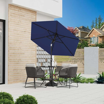 7.5FT Patio Umbrella Table Market Umbrella w/Tilt and Crank Heavy-Duty Round Outdoor Umbrellas for Garden, Deck, Backyard, Pool and Beach, Navy