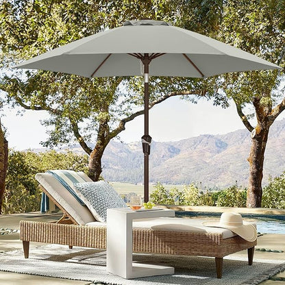 ABCCANOPY 7.5FT OutdoorPatio Umbrella, UV Protection Table Umbrella w/Crank for Easy Set Up, Suitable for Garden, Lawn, Deck & Backyard (Gray)
