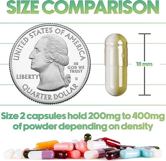 XPRS Nutra Vegan Size 2 Separated Capsules - 100 Count Premium Empty Capsules Separated in Bags - Clear Empty Capsules - Separated Empty Capsules - Pill Capsules Empty for DIY Supplement Filling