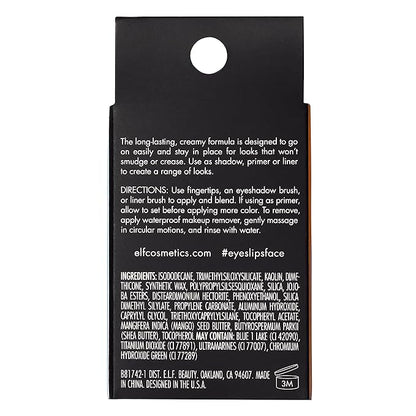 e.l.f. No Budge Cream Eyeshadow, 3-in-1 Eyeshadow, Primer & Liner With Crease-Resistant Color & Stay-Put Power, Vegan & Cruelty-Free, Golden Rays