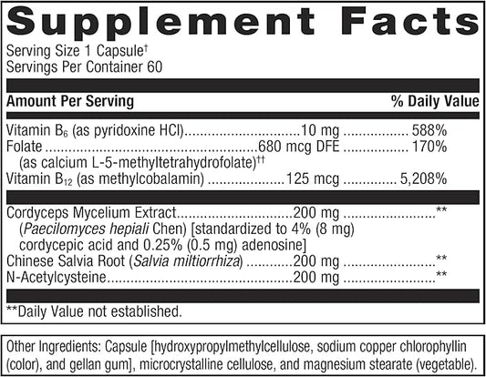 Metagenics Renagen DTX - Healthy Kidney Detoxification* - for Heart Health* - with Vitamin B6, Folate, Vitamin B12 & Cordyceps - Nutritional Supplement - Non-GMO - Gluten-Free - 60 Capsules
