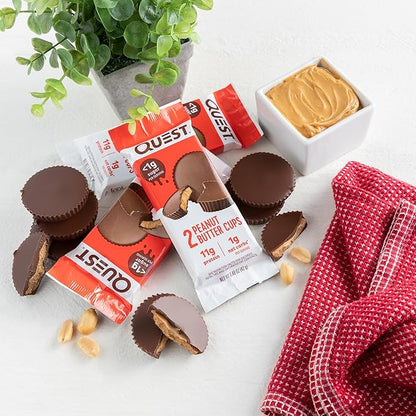 Quest Nutrition Peanut Butter Cups, 11g Protein, 1g Sugar, Low Carb, Gluten Free, Keto Friendly, 12 Count