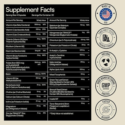 Heylo Multi+ Advanced Multivitamin Supplement – Boosts Energy, Enhances Immune Support, Provides Antioxidant Protection, Promotes Detoxification, with Vitamins, Minerals, Phytonutrients, 120 Capsules