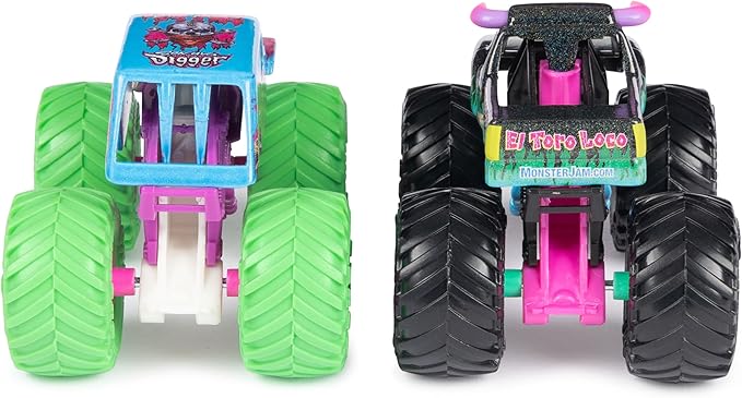 Monster Jam, Official Nitro Neon, Son-uva Digger Vs. El Toro Loco, 1:64 Scale Die-Cast Monster Trucks, Kids Toys for Boys Ages 3 and up