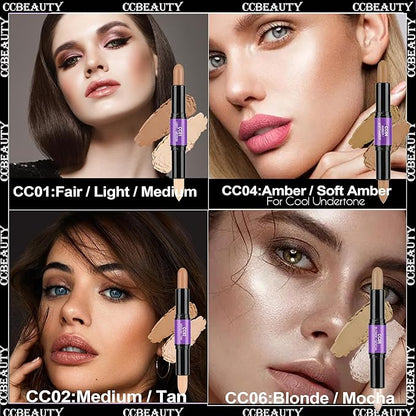 CCbeauty 2-IN-1 Contour Stick Cool Tone, Cream Dual