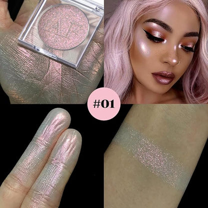 Pink Gold Highlighter Makeup Powder, Duochrome Radiant Shimmer Skin, 01