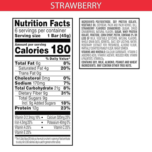 Special K Bar Protein Meal Bars, 12g of Protein, Good Source of Fiber, Strawberry (6 Boxes, 36 Bars)