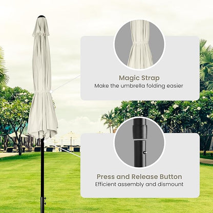 Simple Deluxe 9' Patio Umbrella Outdoor Table Market Yard Umbrella with Push Button Tilt/Crank