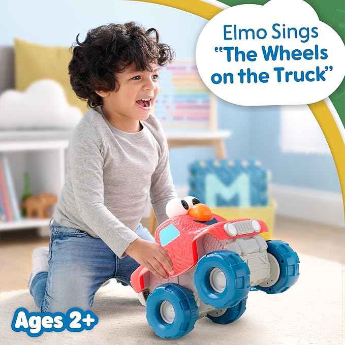 SESAME STREET Giggle N Go Monster Truck Toy Vehicle, Pops Wheelies, Sings, and Has Phrases, Kids Toys for Ages 2 Up, Amazon Exclusive by Just Play