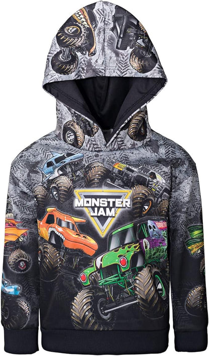 Monster Jam Fleece Pullover Hoodie Toddler to Big Kid Grave Digger El Toro Loco Megalodon Sparkle Smash