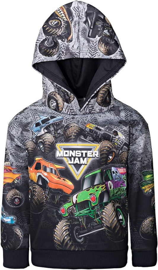 Monster Jam Fleece Pullover Hoodie Toddler to Big Kid Grave Digger El Toro Loco Megalodon Sparkle Smash