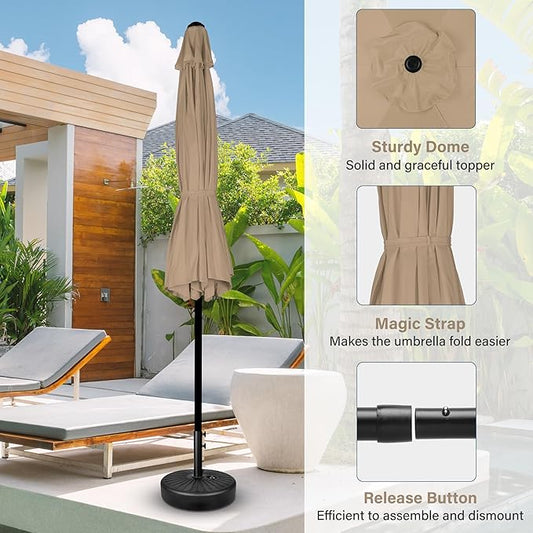 Simple Deluxe 9' Patio Umbrella Outdoor Table Market Yard Umbrella with Push Button Tilt/Crank