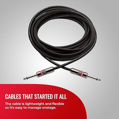 Monster Prolink Classic Instrument Guitar Cable - 12 ft Straight to Straight Instrument Cable. All Metal & Duraflex Outer Jacket. 90% Copper Braided Shield Monster Instrument Cable
