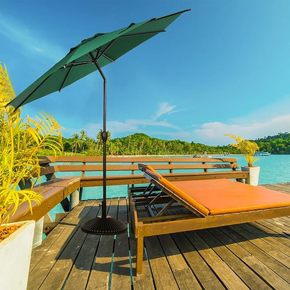 Abba Patio 11FT Lyon Outdoor Patio Umbrella Outdoor Table Umbrella with Push Button Tilt and Crank Market Umbrella 8 Sturdy Ribs UV Protection Waterproof for Garden Deck Backyard Pool Dark Green