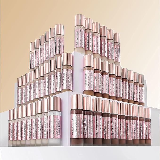 Makeup Revolution Conceal & Define Foundation, Cream Foundation Cruelty-Free, F7, 23ml