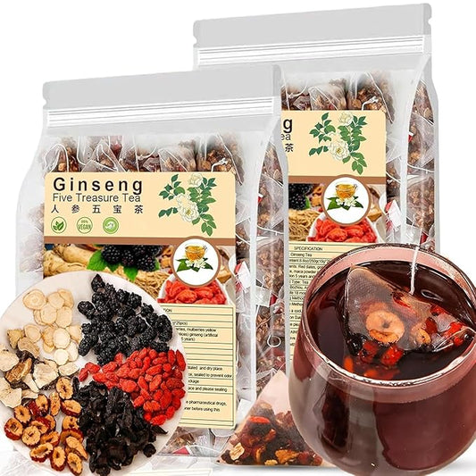Ginseng Five Treasures Tea - 25Bags Chinese Kidney Wubao Ginseng Tea, te de riñon Saludable Organica (2)