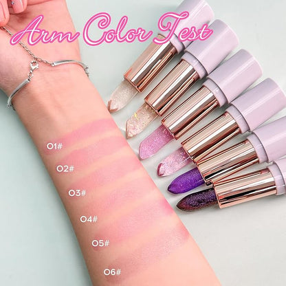 Pink Shimmer Lipstick, Ph Mood Magic Lipstick(3#)