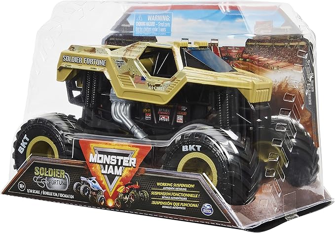 Monster Jam, Official Soldier Fortune Monster Truck, Collector Die-Cast Vehicle, 1:24 Scale, Kids Toys for Boys Ages 3 and up