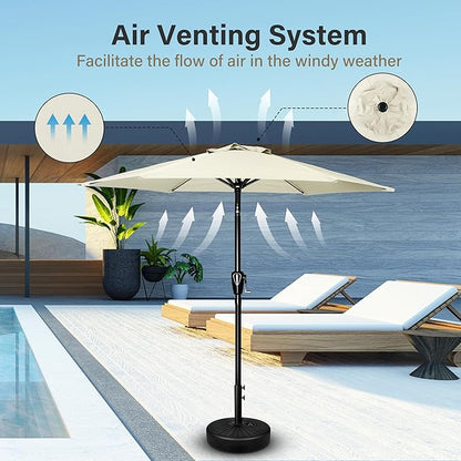 Simple Deluxe 9' Patio Umbrella Outdoor Table Market Yard Umbrella with Push Button Tilt/Crank