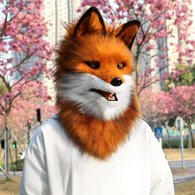 HAOAN Furry Dog Mask Animal Wolf Full Head for Halloween Fancy Dress Party Cosplay Costume Women Men