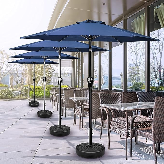 Simple Deluxe 9' Patio Umbrella Outdoor Table Market Yard Umbrella with Push Button Tilt/Crank