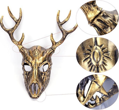 Halloween Horror Antler Mask Sheep Bone Mask Christmas Carnival Masquerade Party Cosplay Props Accessories