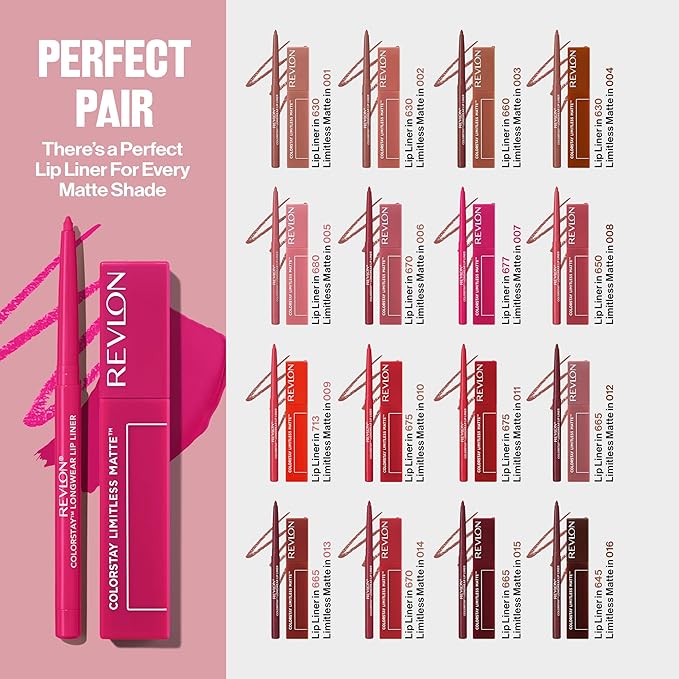 Revlon ColorStay Limitless Matte Liquid Lipstick, Vegan Formula, No-Budge, Longwear Lip Color, Long Lasting, Lightweight/Comfortable, Waterproof, 005 Strut, 0.17 fl oz