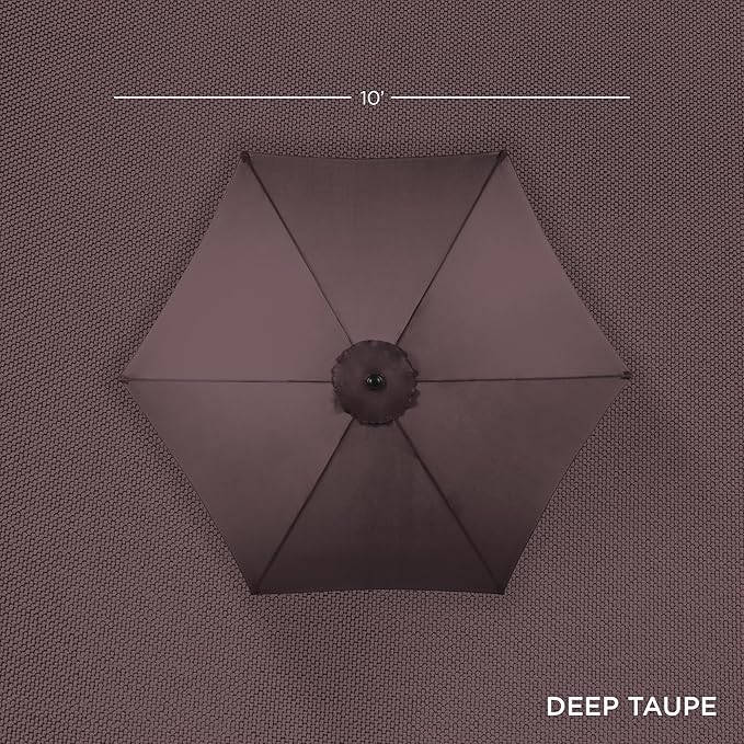Best Choice Products 10ft Outdoor Steel Polyester Market Patio Umbrella w/Crank, Easy Push Button, Tilt, Table Compatible - Deep Taupe