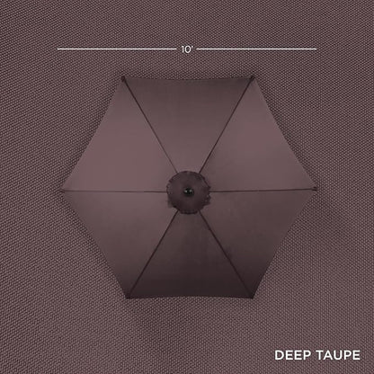 Best Choice Products 10ft Outdoor Steel Polyester Market Patio Umbrella w/Crank, Easy Push Button, Tilt, Table Compatible - Deep Taupe