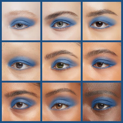 Erinde Single Dark Blue Matte Eyeshadow Palette, High Pigmented Eye Shadow Powder, Long Lasting, Ultra-Blendable, Intense Color