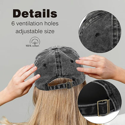 Father of The Monsters Funny Distressed Washed Black Baseball Cap, Vintage Adjustable Cotton Cap, Birthday Appreciate Gifts for Brother Dad Grandpa, Christmas Thanking You Gifts for Dad Uncle