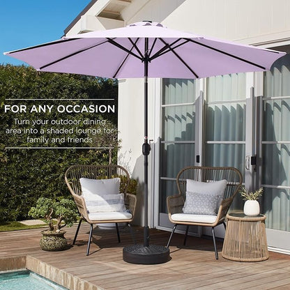 Best Choice Products 10ft Outdoor Steel Polyester Market Patio Umbrella w/ Crank, Easy Push Button, Tilt, Table Compatible - Lavender