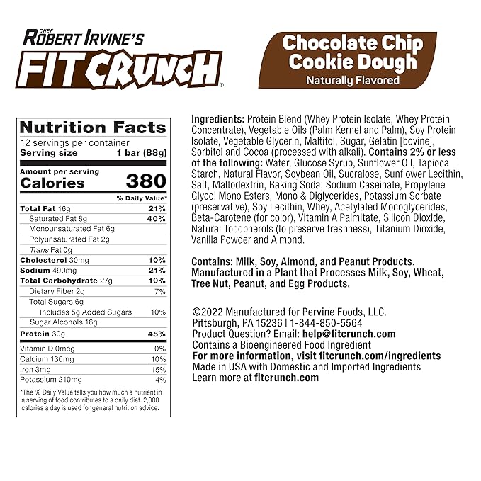 FITCRUNCH Full Size Protein Bars, 6-Layer Baked Bar, 6g of Sugar, Gluten Free & Soft Cake Core (12 Bars, Variety Pack)