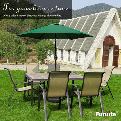 7.5Ft/9Ft Patio Umbrella, UV Protect Pool Umbrella with Heavy Duty Pole,Outdoor Umbrella with Push Botton Tilt & Crank