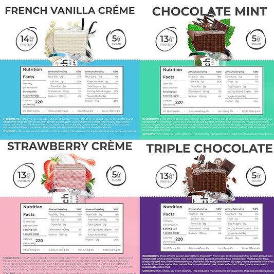 Power Crunch Protein Bars Variety Pack - High Protein, Low Calorie, Low Sugar Snack Bar - Variety Snack Box (Pack of 16) 1.4 oz Bar