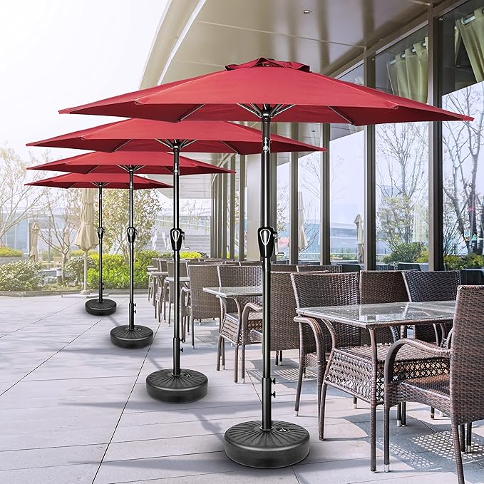 Simple Deluxe 9' Patio Umbrella Outdoor Table Market Yard Umbrella with Push Button Tilt/Crank