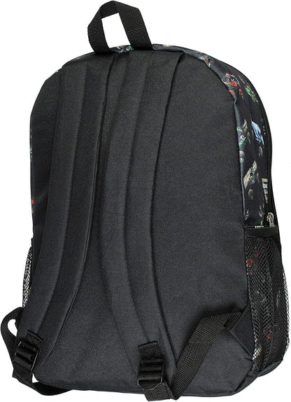 INTIMO Monster Jam Megalodon Grave Digger Max-D Monster Trucks Backpack Lunch Bag Water Bottle Ice Pack 5 Piece Mega Set