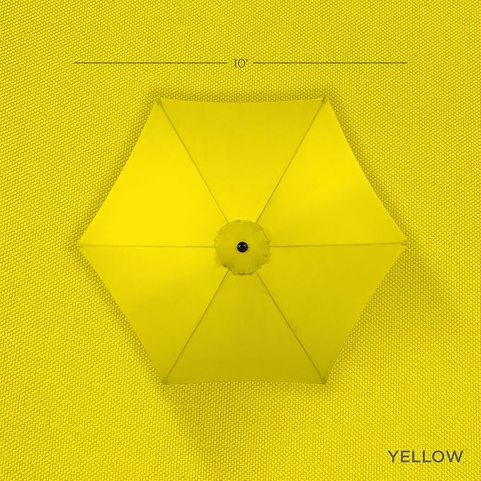Best Choice Products 10ft Outdoor Table Compatible Steel Polyester Market Patio Umbrella w/Crank and Easy Push Button Tilt - Yellow